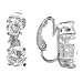Sterling Silver Graduated Clear Cubic Zirconia Drop Clip Earrings