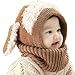 Baby Girls Boys Winter Hat Scarf Woolen Earflap Hood Scarves Skull Caps (Brown)