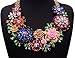 Girl Era Womens Acrylic 3D Crystal Flowers Big Heavy Costume Jewelry Charm Gold Necklace