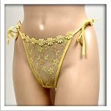 Venus YELLOW SHEER MESH 2 PACK THONG PANTY #3826 M L XL