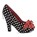 High Heel Penthouse Shoes Peep Toe Polkadot Pumps 4.5 Inch Microfiber Satin Bow Women's Wedge Shoes Black Red White