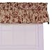 Ellis Curtain Palmer Floral Toile Tailored Valance Window Curtain, Red