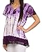 Sakkas 776 - Violet Embroidery Tie Dye Sequin Accents Blouse / Top - Purple - OS