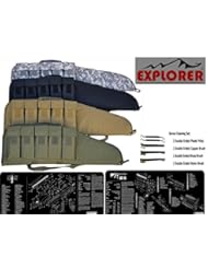 Sports: AR-15 - AK47 HEAVY DUTY RIFLE CASE WITH TEK MAT EXPLODED VIEW CLEANING MAT AND 5 PC BRUSH & PICK SET (4 COLORS/2 MATS) (COYOTE TAN, AR-15) - EXPLORER / TEK MAT