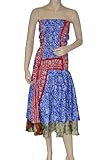 IMAGE OF Indian Printed Party Wear Rayon Silk Cocktail Dress with Out Shoulder & Two Layer Frill