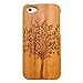 eimolife(TM) Natural Handmade hard wood Bamboo Case Cover for iphone 5 with free screen protector(Christmas Wishing Tree)