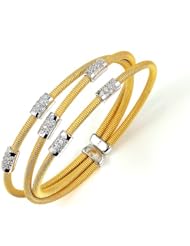Sterling Silver Multi-strand Cubic Zirconium Bangle