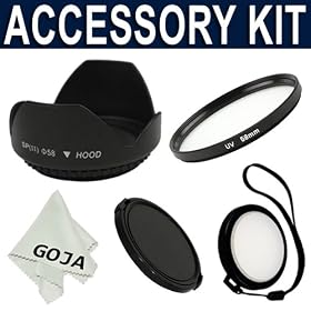 Essential Lens Accessory Kit For 58MM DSLR Camera - Includes: Ultraviolet UV Filter +... by 