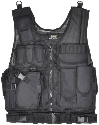 Global Military Gear Tactical Vest, Black, Left Hand
