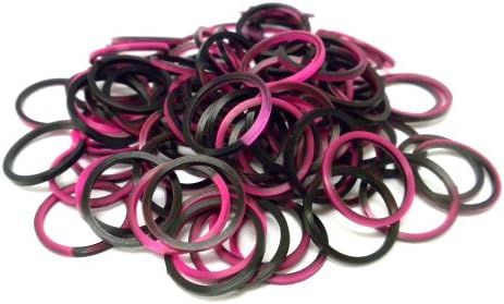 Pink and Black Swirl Multi-Color Fun Loom Silicone Bands with Super C-Clips