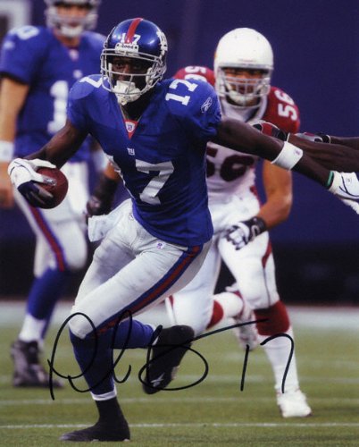 Plaxico Burress New York Giants - Blue Jersey - 8x10 Autographed Photograph