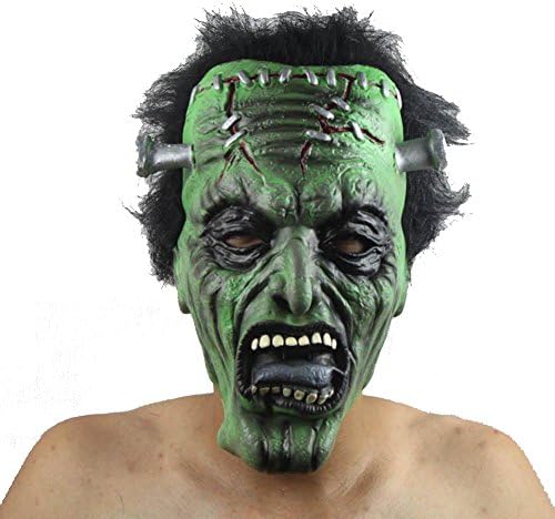 KM Halloween Terrorist Masquerade Latex Mask Green Face Zombies Mask