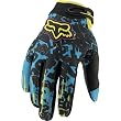 Fox Racing 360 Type O-Negative Men's MotoX Motorcycle Gloves w/ Free B&F Heart Sticker Bundle - Blue/Yellow
