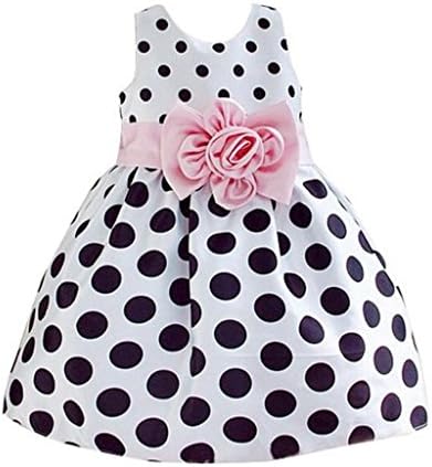 Littel Girl Dress Wedding Party Dress Polka Dot Flower Gown Fancy Princess Dress (100: 2-3 Years, White)