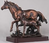 Mother and Child Bronze Horse Sculpture (Free Shipping)