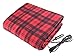 Electric Car Blanket- Heated 12 Volt Fleece Travel Throw for Car and RV-Great for Cold Weather, Tailgating, and Emergency Kits by Stalwart-RED/BLACK