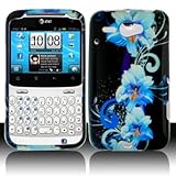 For AT&T HTC Status Accessory - Blue Flower Hard Protective Hard Case Cover ....