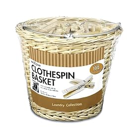 <b>Willow Clothespin Bucket - 100 Clothespins by Whitmor</b>
