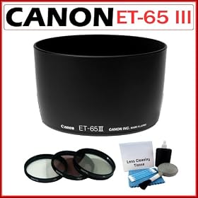 Canon ET-65 III Lens Hood for Canon SLR Lens + 58MM Lens Filter Set + Lens Cleaning Kit