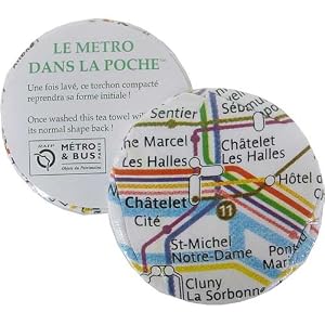 Le Metro dans la Poche Compact Paris Metro map towel