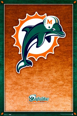 Miami Dolphins Wall Poster Poster Print, 22x34 Poster Print, 22x34 Sports Poster Print, 22x34