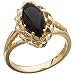 14Kt Yellow Gold Marquise Cut Antique Style Cabochon Onyx Ring