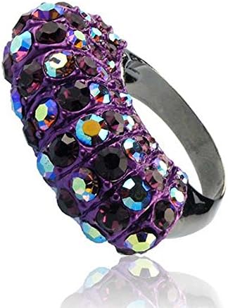 Designer Inspired Aurora Borealis Crystal Fashion Jewelr Ring Size 8