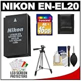 Nikon EN-EL20 Rechargeable Li-ion Battery with 16GB Card + Tripod + Accessory Kit for 1 J1 Interchangeable Lens Digital Camera