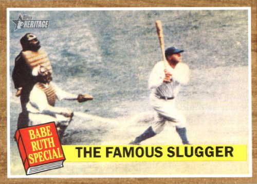 2011 Topps Heritage Baseball Card # 138 Babe Ruth - Babe Ruth Special / New York Yankees (The Famous Slugger ) MLB Trading Card in Screwdown Case