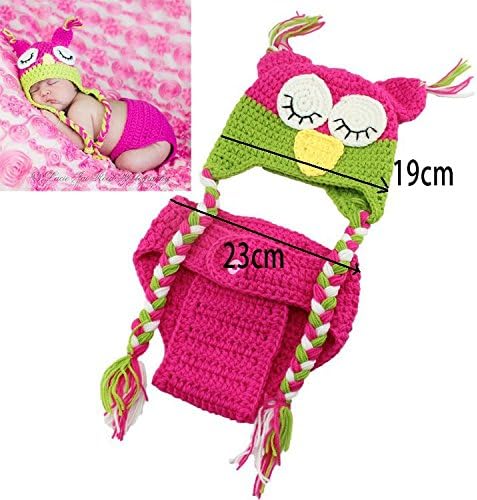 Owl Crochet Baby Hats Diaper Sets Infant Baby Photography Props Knitted Infant Newborn Costume Clothes
