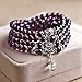 Liuanan Yoga Meditation Simulated 108 Prayer Beads Simulated Amethyst/Topaz Mala Wrap Bracelet Necklace (Amethyst Beads)