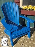 PHAT TOMMY Deluxe Folding Recycled Poly-Wood Adirondack Patio Chair-Marina Blue