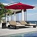 AMT 10 Feet Patio Hanging Umbrella, Red