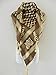 Dark Brown With Gold Yellow Embroided Arab Shemagh Head Scarf Neck Wrap Cottton