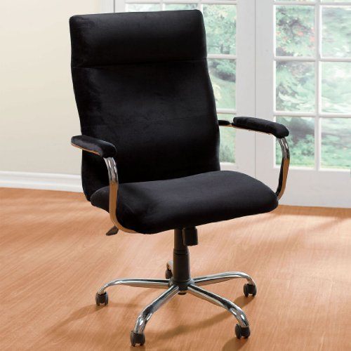 Plus+Size Living Extra Wide Velvet Office Chair (BLACK,0)