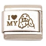 I Love My Cocker Spaniel Italian Charm Laser Bracelet