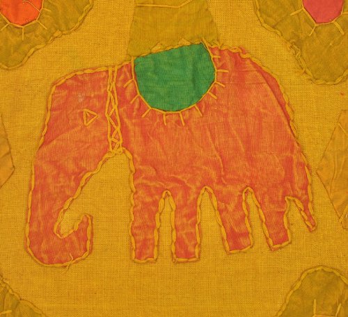 Imagen 3 de Elefante indio Cotton Patch & Jogi Tamaño bordado Cojín 16 x 16 pulgadas Juego de 5 piezas