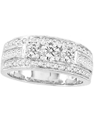 1.0CT 3 STONE DIAMOND BRIDAL RING