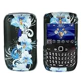 BlackBerry Gemini 8520/Curve 8530 Cell Phone Curve Blue Flower Cover Protective Case Faceplate Cover
