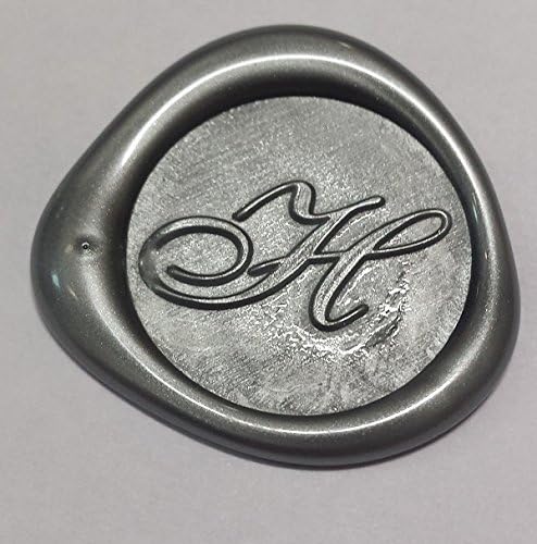 100 pack of Wax Seals: Self adhesive wax seal sticker - H - Shelley Allegro Font - Metallic Silver - 3/4" Irregular Shape