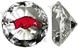 Arkansas U Razorbacks Mascot On A 4" Glass Diamond. Jewelry Box Included