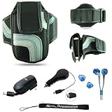 Black Adjustable Deluxe Sportband / Workout Armband with Adaptable Neck Str ....