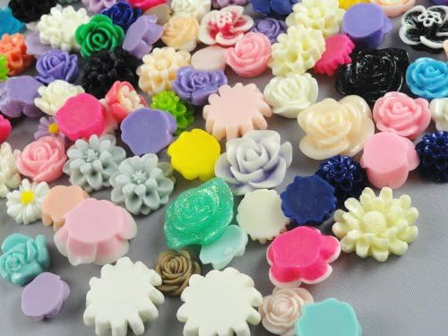 40pcs Mix Resin Roses Flatback the the Buttons Scrapbooking DIY