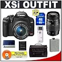 Canon Digital Rebel XSi 12.2MP Digital SLR Camera (Black) + Canon 18-55mm IS Lens + Tamron 70-300mm Di LD Macro Lens