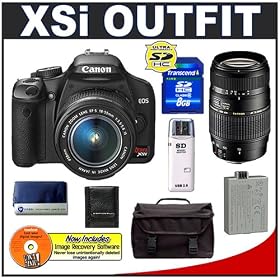 Buy Canon Digital Rebel XSi 12.2MP Digital SLR Camera (Black) + Canon 18-55mm IS Lens + Tamron 70-300mm... now!