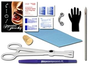 Single Piercing Belly Button Kit - 14 Gauge Curved Barbell