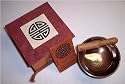 Singing Bowl and Box, Tibetan Longevity Image; 4"
