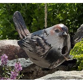 CHICKADEE bird Hanging BIRDHOUSES garden decor ACCENT from Animal Houses