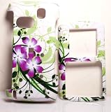 Purple Flower with Green Wave Snap on Hard Skin Faceplate Phone Shield Cover Case for SAMSUNG COMEBACK T559 + BELT CLIP