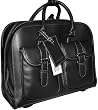 Bugatti Black Simili Leather Rolling Briefcase Laptop